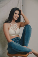 Floral Cutout Seamless Crop Top