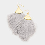 Koko and Lola - Gray and Gold Fringe Tassel Earrings - Simple Pleasures ~ Bountiful Treasures
