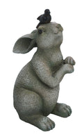 Gray Resin Rabbit With Friend Garden Statuette - Simple Pleasures ~ Bountiful Treasures