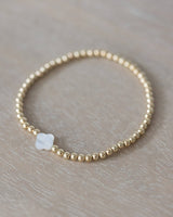 Gold Bead with Mother of Pearl Accent