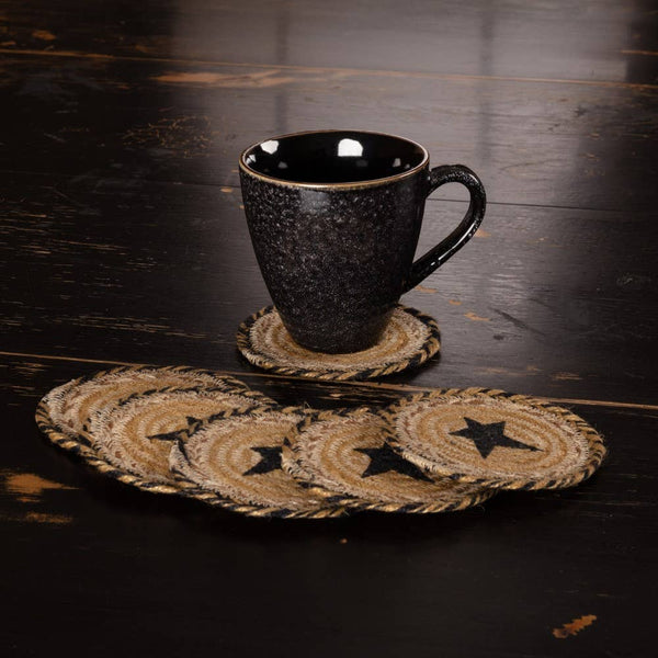Kettle Grove Jute Coaster Stencil Star