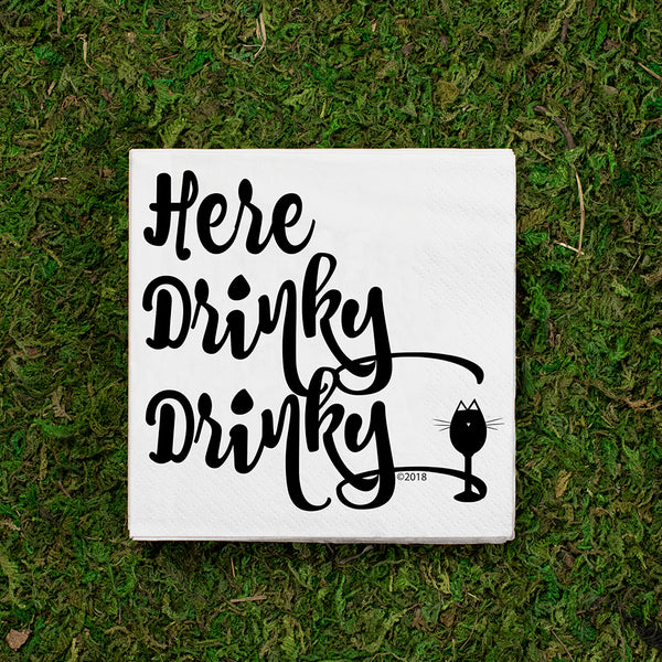 Twisted Wares - Here Drinky Drinky COCKTAIL NAPKIN - Simple Pleasures ~ Bountiful Treasures