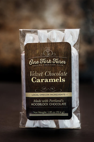 One Fork Farm Caramels - 1.8oz. Velvet Chocolate Caramels - Simple Pleasures ~ Bountiful Treasures