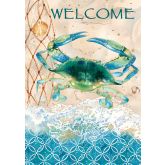 Blue Crab and Net Flag and Mat - Simple Pleasures ~ Bountiful Treasures