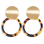 Koko and Lola - Gold and Tortoise Celluloid Hoop Earrings - Simple Pleasures ~ Bountiful Treasures