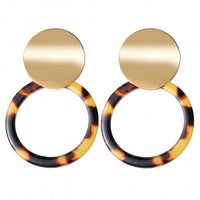 Koko and Lola - Gold and Tortoise Celluloid Hoop Earrings - Simple Pleasures ~ Bountiful Treasures