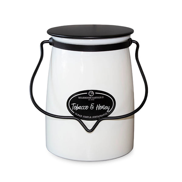 Milkhouse Candle Company - Butter Jar 22 oz: Tobacco & Honey