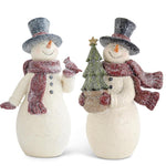 Glittered Resin Vintage Snowman & Snowwoman
