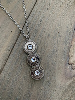 Jill's Jewels - Silver triple 45 Auto Bullet Necklace