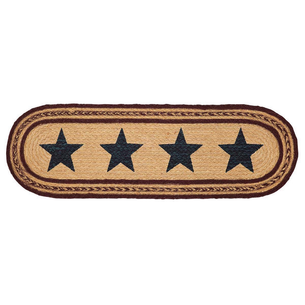 VHC Brands - Potomac Jute Stair Tread Stencil Stars Oval Latex 8.5x27