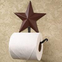 Wrought Iron and Burgundy Star Toilet Paper Holder - Simple Pleasures ~ Bountiful Treasures