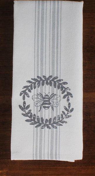 Bee Wreath Grain Sack Towel