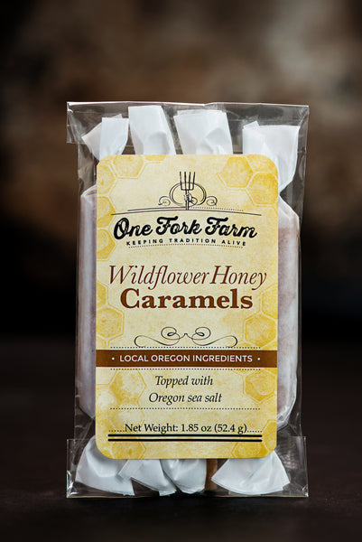 One Fork Farm Caramels - 1.8oz. Wildflower Honey Caramels - Simple Pleasures ~ Bountiful Treasures