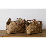 Basket with Leather Handle