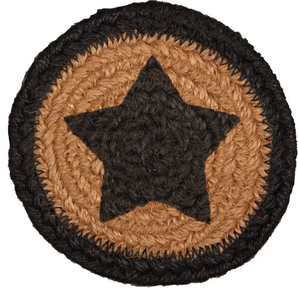 VHC Brands - Farmhouse Jute Coaster Stencil Star Set of 6