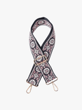 Jen & Co. - STPFLR Floral Guitar Strap: Black/Pink