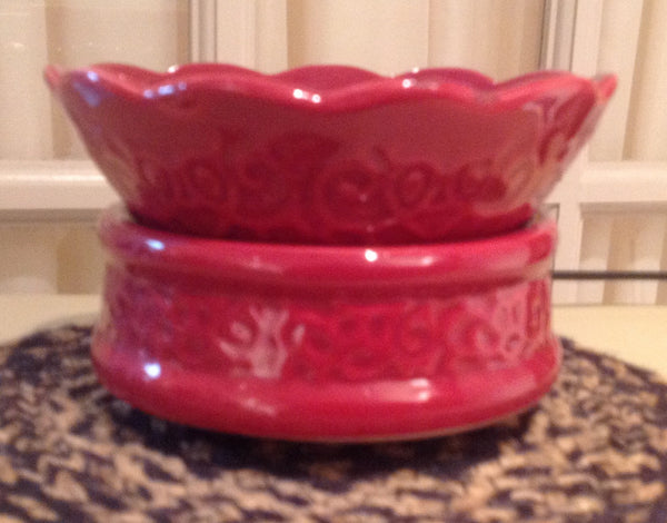 Burgundy Wax/Jar Warmer - Simple Pleasures ~ Bountiful Treasures