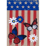 Burlap Patriotic Butterfly Flag - Simple Pleasures ~ Bountiful Treasures