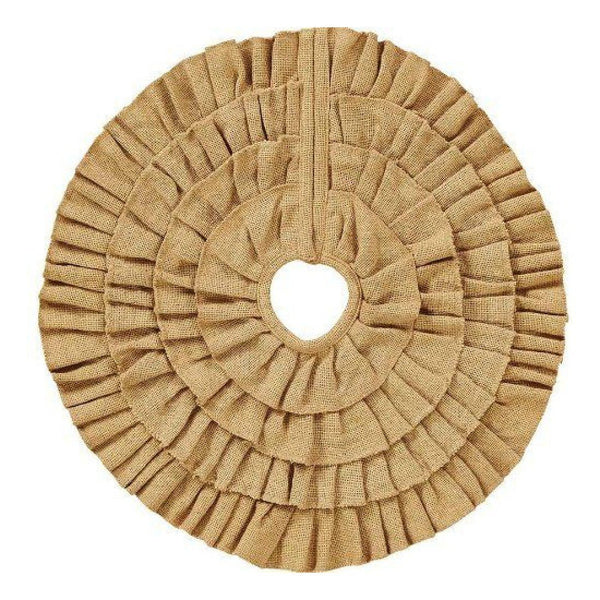 Burlap Ruffled Tree Skirt 48" - Simple Pleasures ~ Bountiful Treasures