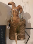 Bunny in burlap bag - Simple Pleasures ~ Bountiful Treasures