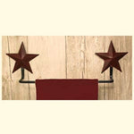 Wrought Iron and Burgundy Star Towel Bar - Simple Pleasures ~ Bountiful Treasures