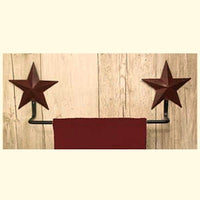 Wrought Iron and Burgundy Star Towel Bar - Simple Pleasures ~ Bountiful Treasures