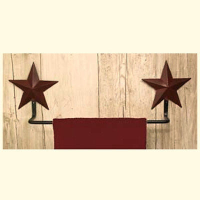 Wrought Iron and Burgundy Star Towel Bar - Simple Pleasures ~ Bountiful Treasures