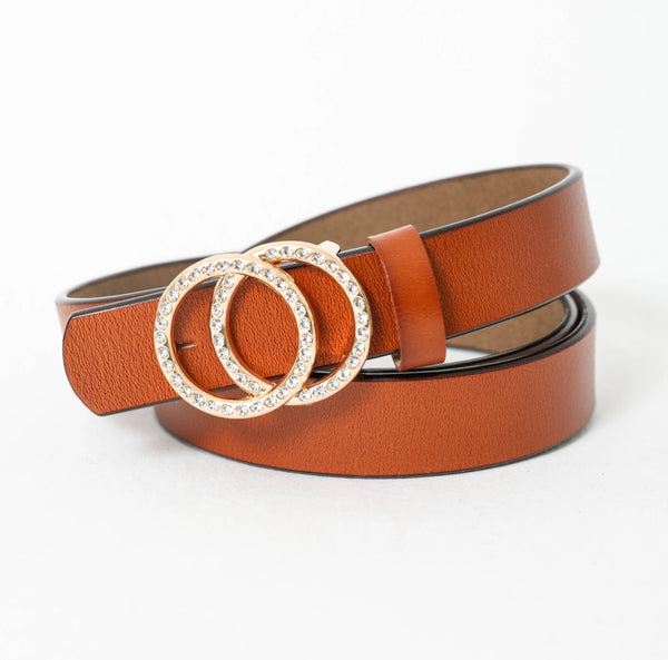 Double Ring Buckle Leather Fashion Belt