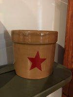 Mustard Crock with a Burgundy Star - Simple Pleasures ~ Bountiful Treasures