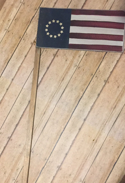 Wood American Flag Stake - Simple Pleasures ~ Bountiful Treasures