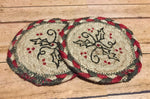 Burgundy and Sage Holly Coaster Braided - Simple Pleasures ~ Bountiful Treasures