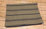 36" Linen Table Square Tan Blue - Simple Pleasures ~ Bountiful Treasures