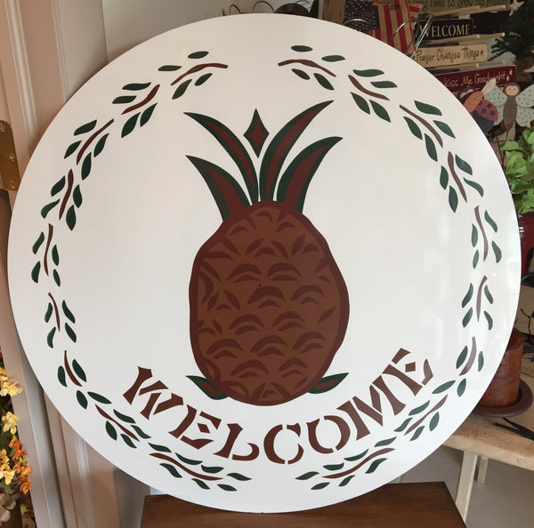 Pineapple Welcome Sign 24” - Simple Pleasures ~ Bountiful Treasures