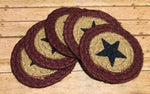 Braided Coaster Navy Star and Burgundy - Simple Pleasures ~ Bountiful Treasures
