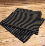 Black with Tan Stripe Table Square - Simple Pleasures ~ Bountiful Treasures