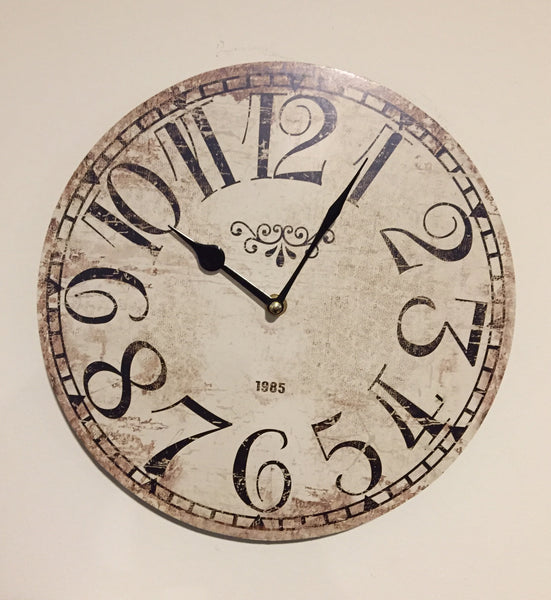 White Distressed Clock - Simple Pleasures ~ Bountiful Treasures