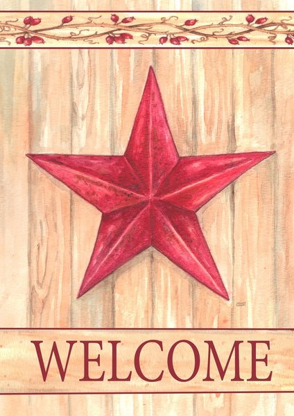 Barn Star Welcome Flag - Simple Pleasures ~ Bountiful Treasures
