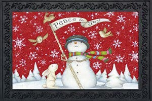 Peace and Joy Snowman Mat Insert - Simple Pleasures ~ Bountiful Treasures