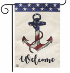 American Anchor Burlap Garden Flag