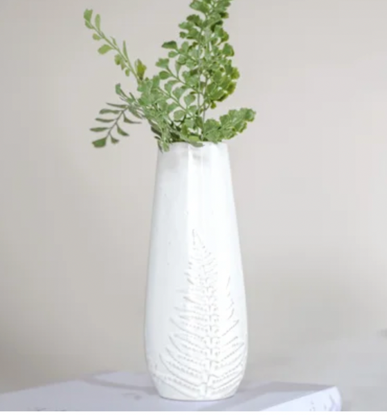 Tall Fern Patterned Vase