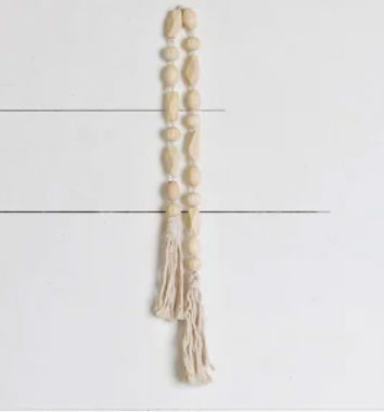 43" Wood Beads with Tassle