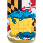 Applique Crab Basket  Flag - Simple Pleasures ~ Bountiful Treasures