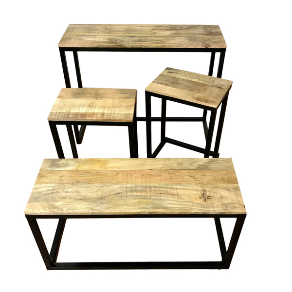 Set/4 Console, Bench, & Twin End Table Ensemble-TRUCK SHIP