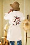 Button Down Shirt or Dress Embroidered Back