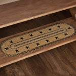 Kettle Grove Jute Stair Tread Stencil Stars Border Oval Latex