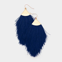 Koko and Lola - Navy and Gold Fringe Tassel Earrings - Simple Pleasures ~ Bountiful Treasures
