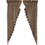 VHC Brands - Black Star Scalloped Prairie Long Panel Set of 2 84x36x18