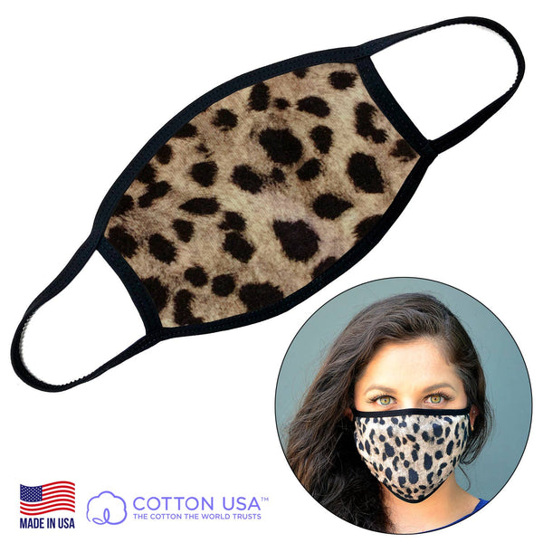 Good Works Make A Difference - 100% COTTON MADE IN THE USA PLAIN LEOPARD FACE MASK