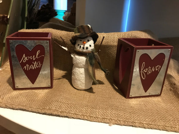 Primitives by Kathy’s Soul Mates Forever Wooden Candle Holder - Simple Pleasures ~ Bountiful Treasures