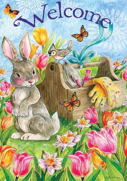Garden Bunny Flags and Mat - Simple Pleasures ~ Bountiful Treasures